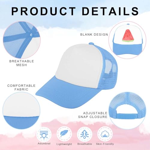 ZH 12 Pcs Sublimation Trucker Hats Blank Mesh Baseball Cap Polyester Bulk Mesh Trucker Hat for Men and Women