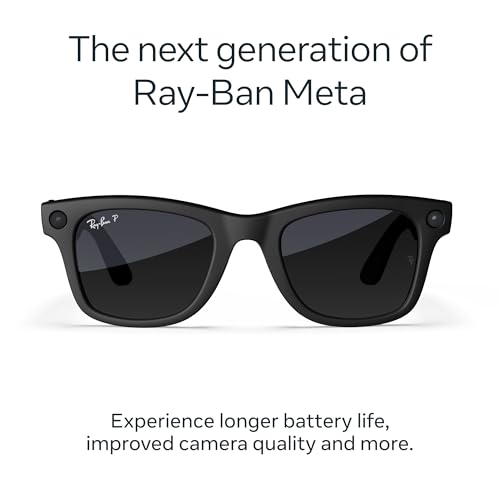 Ray-Ban Meta (Gen 2), Wayfarer, Matte Black | Smart AI Glasses for Men, Women — 2X Battery Life — 3K Ultra HD Resolution a...