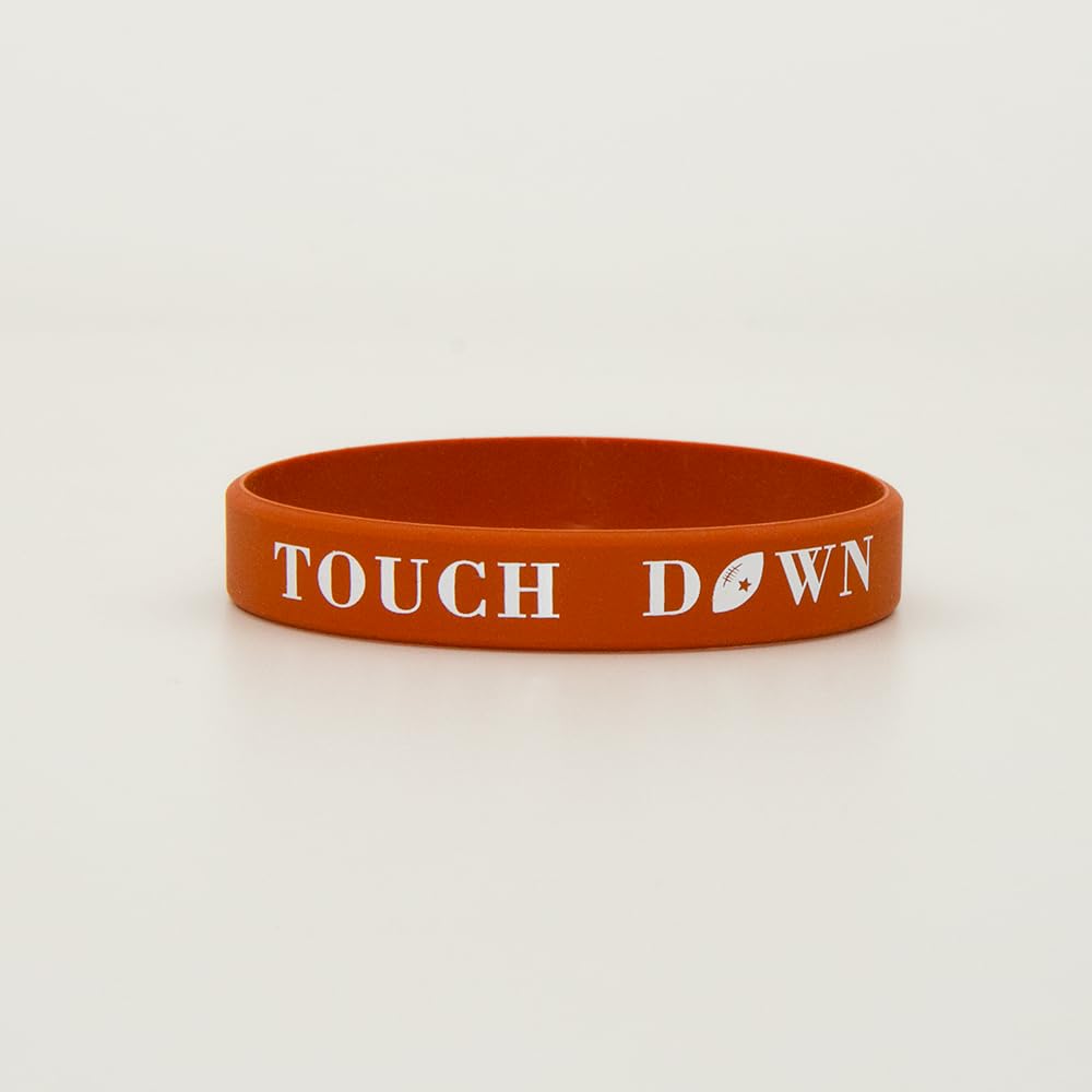 BRANDWINLITE Football Rubber Bracelets Wristbands with Icon and Inspirational Motiative Quotes for Teams,Fans,players,Gamers and