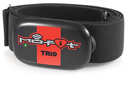 Mo-Fit Trio - Heart Rate Monitor Chest Strap/HRM for Apple, Android, Peloton, Garmin, Polar, Wahoo, Strava, Zwift, ANT+, ...