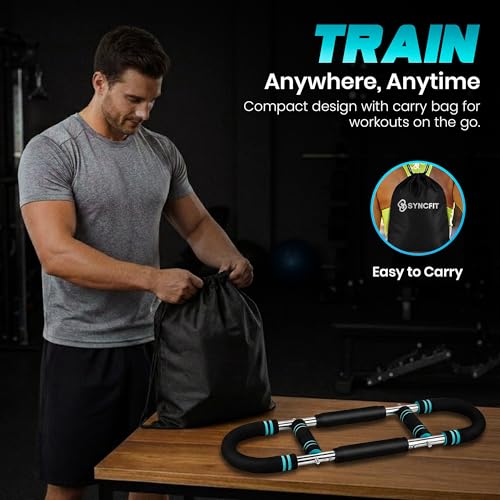 Syncfit Twister Arm Trainer with Adjustable 5 Resistance Levels (40–120 lbs), 4 Springs, Anti-Slip Handles, Carry Bag - Ch...