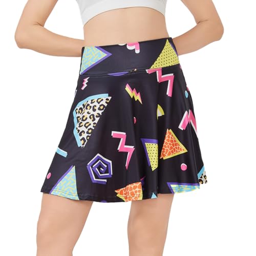 Coseaon 80s 90s Tennis Skirts Set for Women with Pockets Retro High Waisted Athletic Golf Skirts with Bag for Party Workout