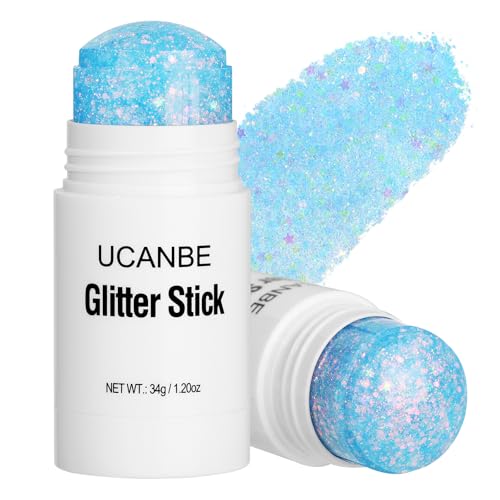 UCANBE Blue Body Glitter Stick for Singer Concerts Music Festivals, Face Glitter Makeup for Face Body Hair Eyes & Lips, Ch...