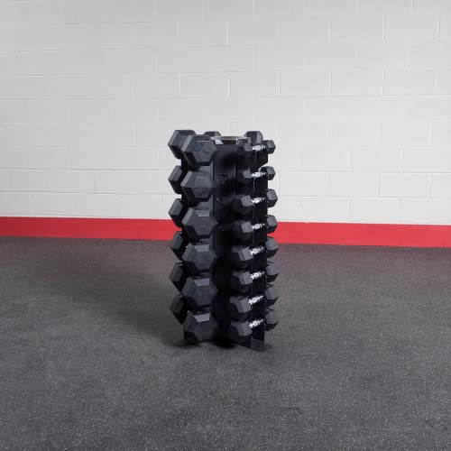 Body-Solid (GDR80-SDRS550) 10-Pairs Dumbbell with Vertical Rack - Compact Weight Storage for Home Gym, Strength Training -...