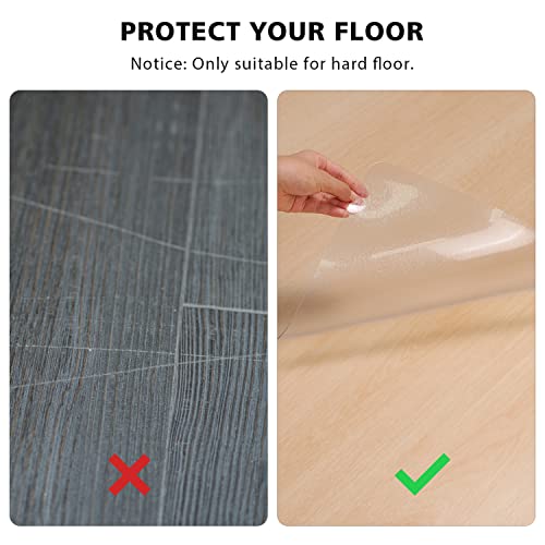 FURKIT Floor Mats for Home, 5'×7' Clear Area Rug for Dining Room, Durable Non-Slip Hard Floor Living Room Rug, PVC Waterpr...