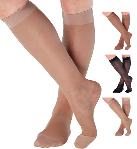 ABSOLUTE SUPPORT - Compression Stockings for Women 20-30mmHg - Sheer Graduated Support Knee High for Varicose Veins Circul...