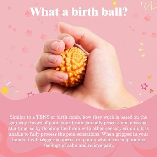 FSYQUAST Wooden Massage Ball - 2pcs Acupressure Ball for Natural Labor and Delivery Essentials, Birthing Comb, Labor Comb ...