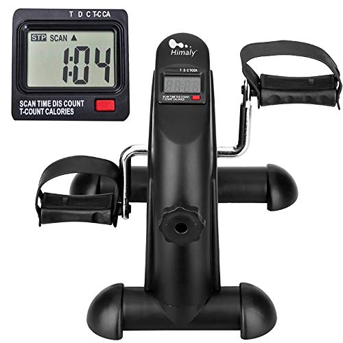 Mini Exercise Bike, himaly Under Desk Bike Pedal Exerciser Portable Foot Cycle Arm & Leg Peddler Machine with LCD Screen D...