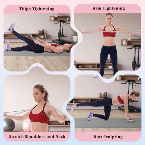 3PCS Figure 8 Resistance Bands for Women Men, Figure 8 Fitness Resistance Band, Resistance Bands with Handles, Exercise Eq...