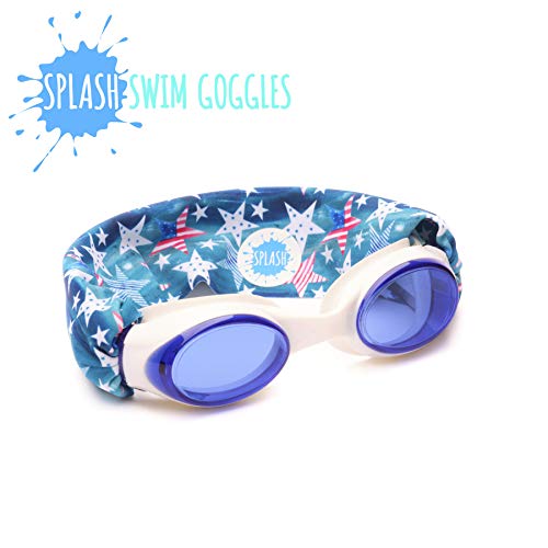 Splash Place SWIM GOGGLES with Fabric Strap - Adult & Kids Swim Goggles - Around The World Theme