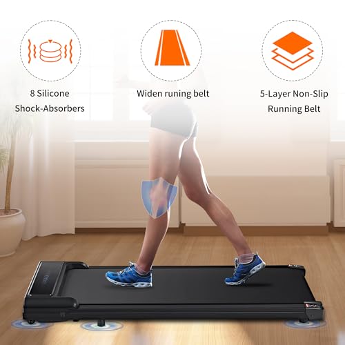 Under Desk Treadmill, Walking Pad 300 lb Capacity, Desk Treadmill for Home Office, 2.5HP Low Noise Walking Treadmill Pad w...