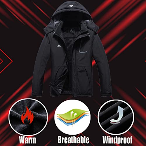 MOERDENG Women's Waterproof Ski Jacket Warm Winter Coat Outdoor Windbreaker Hiking Snowboarding Jacket