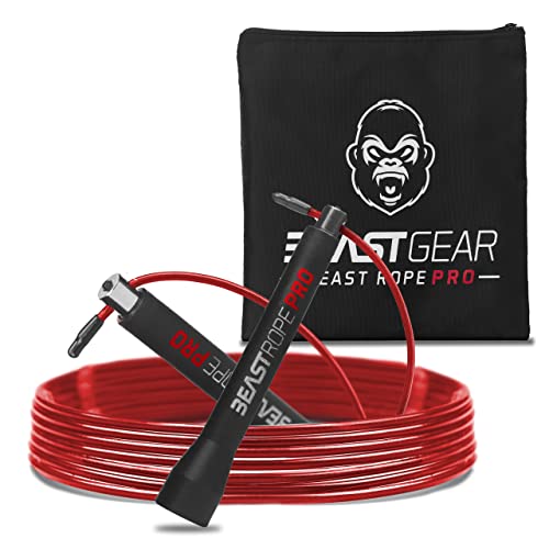 Beast Gear Pro Speed Jump Rope - Professional Fitness Jump Ropes for Women and Men - Skipping Rope for Exercise, Boxing, M...