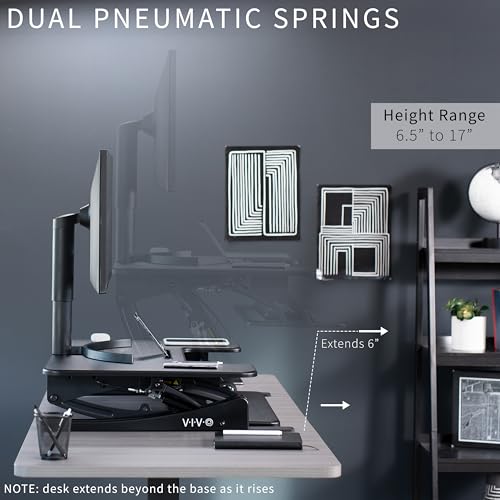 VIVO 32 inch Height Adjustable Stand Up Desk Converter, V Series, Quick Sit to Stand Tabletop Dual Monitor Riser Workstati...