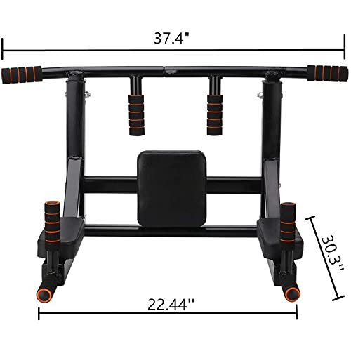 ptlsy Wall Mounted Pull Up Bar Multifunctional with Multi-grip Chin Up Bar Heavy Duty Dip Station for Home Gym Indoor Work...