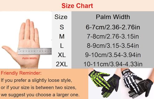 EXCEREY Skull Ghost Riding MTB Bike Gloves Non-Slip Full Finger Off-Road for Running Climbing Riding Biking Outdoor Sport...