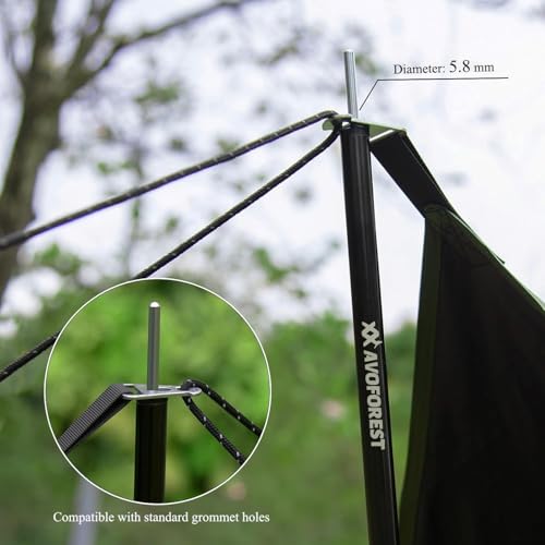 Tent Poles for Tarp, AVOFOREST Camping Tent Tarps Poles Adjustable Camping Accessories 76in Heavy Duty Poles Thicker Tent ...