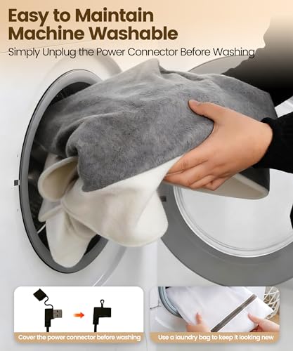 IUECSE Cordless Wearable Heated Blanket, Heated Blanket Battery Operated with Power Bank, USB Heating Throw Shawls Portabl...