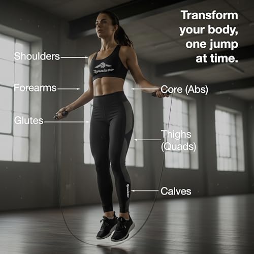 Romizzu Adjustable Jump Rope for Martial Arts & Fitness – Tangle-Free Cable, Ergonomic Foam Handles & Ball Bearings – Incl...