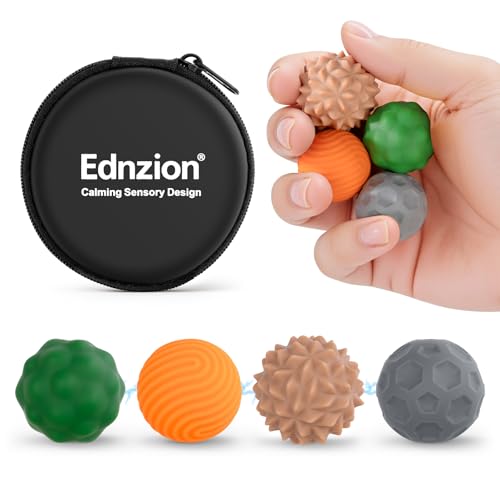 Fidget Toys Adults – 4PCS Magnetic Silicone Stress Balls for Anxiety, Focus & ADHD Relief, Textured Sensory Desk Gadgets, ...