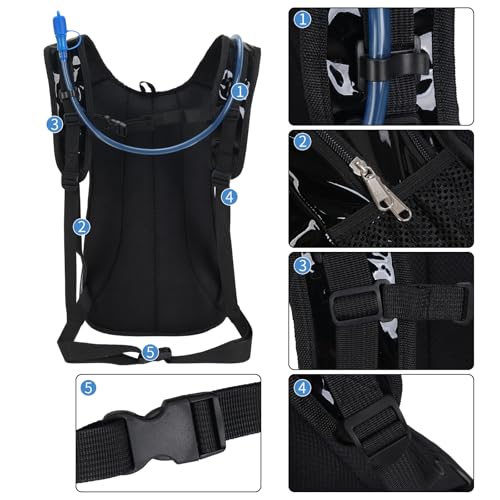 Roptat Hydration Backpack Pack with 2L Hydration Bladder - Lightweight Water Backpack Water Pouch for Women Men Running Ri...