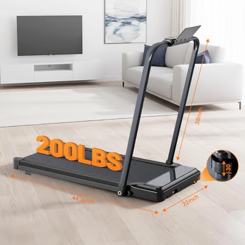 FansaFurn Compact Armless Treadmill – Compact, Quiet 3-in-1 Under Desk Treadmill for Home & Office, 200 lb Capacity, Spac...