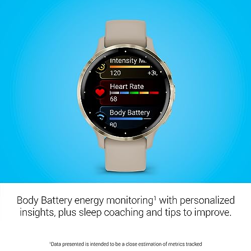 Garmin Venu 3S Running GPS Smartwatch with AMOLED Display, Advanced Health, Fitness Features, Up to 14 Day Battery Life wi...