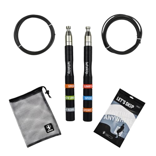 Letskiip Speed Jump Rope for CrossFit & Boxing - Secure Self-Locking Adjustable Skipping Rope for Men & Women - Anti-Slip ...