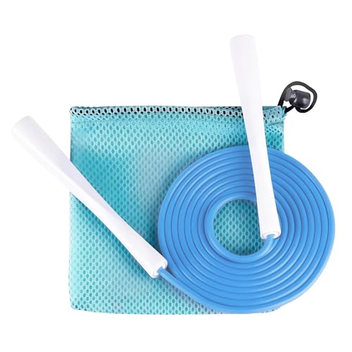 YUEDONG 5mm Adjustable Weighted Jump Rope Inspired by Canton Tower Curve - Elegant Matte Long Handles with Four-Sided Ant...