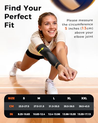 Copper-Infused Compression Arm Sleeves for Men & Women [Stronger Support & Perfect Fit] Ultra Breathable Full Arm Brace fo...