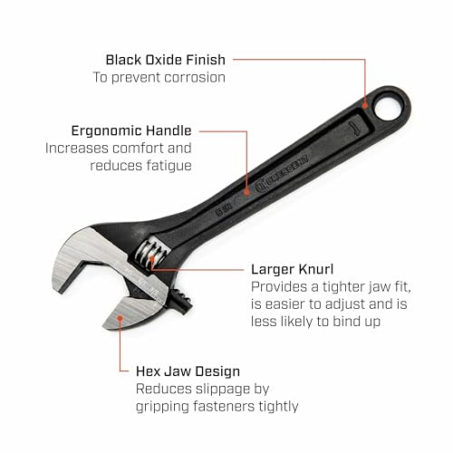 Crescent 6" Adjustable Black Oxide Wrench - Carded - AT26VS