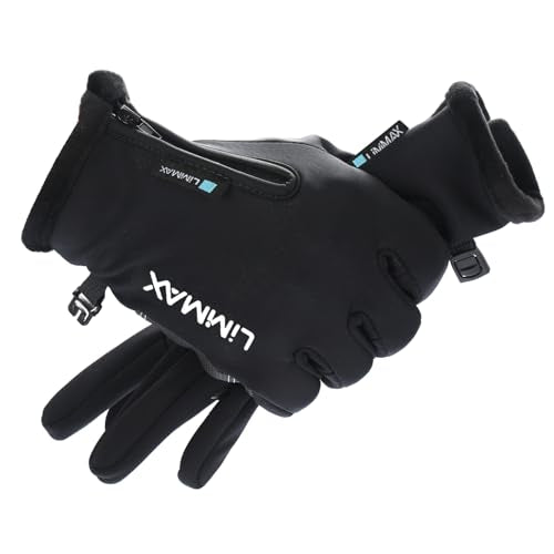LiMMAX Black Touch Screen Gloves for Men Women - Windproof Water Resistant Warm Gloves for Cold Weather, Ideal for Running...