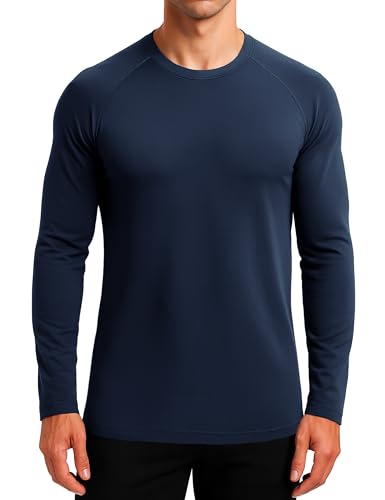 NASBING Mens Thermal Long Sleeve Shirt Base Layer Cold Weather Fleece Lined Underwear Tops Winter Undershirt