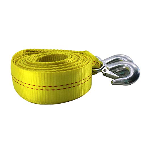 HFS(R) Heavy-Duty Tow Strap with Hooks | 10,000-Pound Capacity | Woven Polyester Webbing |HD Truck Recovery, ATV Towing, a...