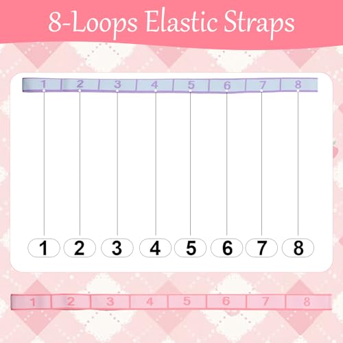 Adjustable Stretch Strap, 2 Pcs Elastic Yoga Stretching Strap with Loops 8-Loop Dance Stretch Band Stretching Bands for Fl...