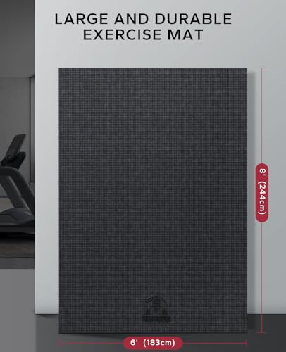 HAPBEAR Extra Large Exercise Mat-7'x5'/6'x8'/6'x9'/6'x10'/6'x12'x8mm(1/3 inch),Non-Slip, Ultra Durable, Thick Workout Mats...