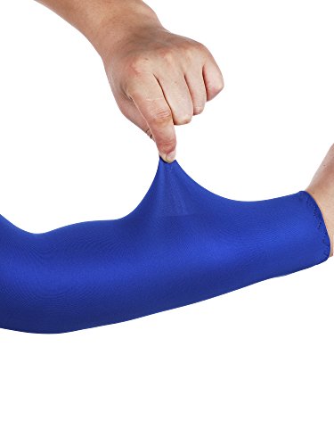 Mudder 9 Pairs Unisex UV Protection Sleeves Arm Cooling Sleeves Ice Silk Arm Sleeves Arm Cover Sleeves (Royal Blue)