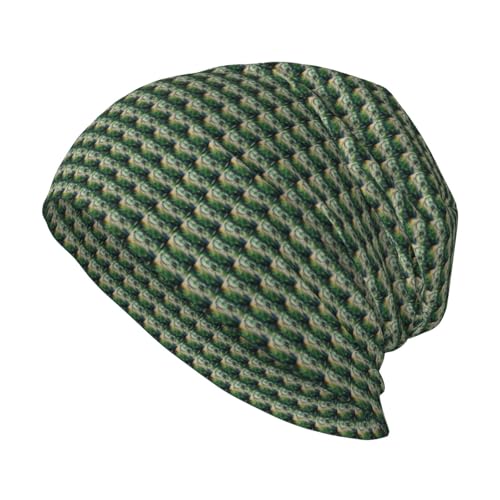 Retro Bicycle Print Winter Beanie Hat Men Women Soft Lightweight Thermal Cap for Outdoor Skiing Wear Black