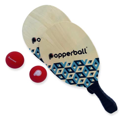 Popperball Paddle Sport: Portable Yard Game for Beach, Park, Backyard | 2 Versions Available: Court Set & Practice Set
