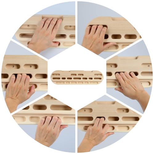 Rock Climbing Hangboard Training, Rock Climbing Fingerboard Door-Mounted Training Station, Equipped with Grip Points, Slop...