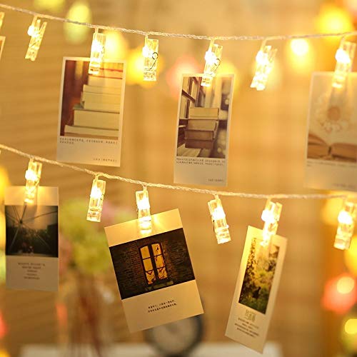Magnoloran 50 LED Photo Clip String Lights with Remote, 16.4ft, Warm White, Model PC016-CO-FBA