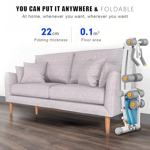 sxvbdway Ab Machine for Stomach Workout Exercise Equipment with LCD Data Display Screen, Thickened Foam Handle 5 Levels He...