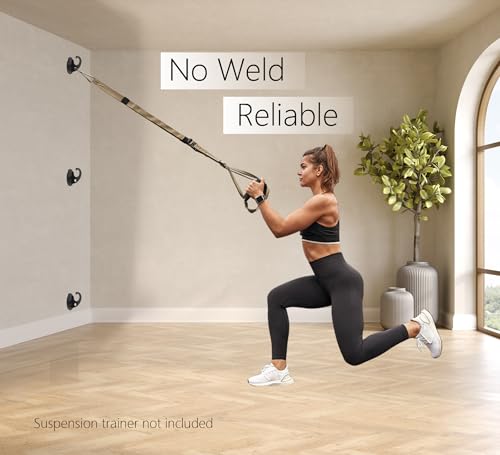FITKIT 3-Pack Resistance Band Wall Anchor Set, No Weld Wall Mount for Exercise Bands & Suspension Straps – Compact Strengt...