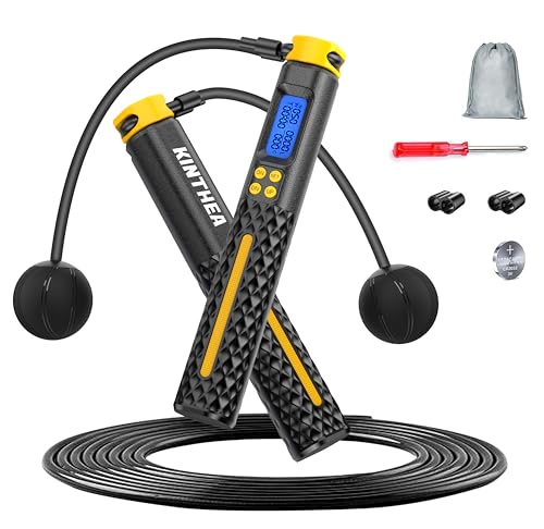 KINTHEA 2 in 1 Smart Jump Rope with Counter and LED Display, Cordless Jumping Rope with Counter for Women, Men, All Age, A...