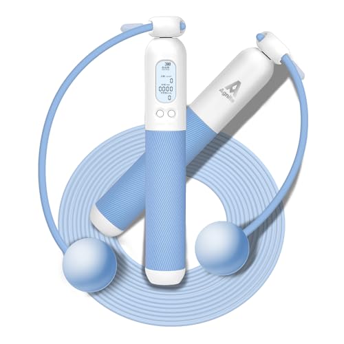 Weighted Cordless Jump Rope for Adults, Adjustable Length Ropes Ropeless Jump Rope for Beach Body Cordless Jumping Rope Wi...