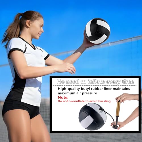 HYPGARD 6 Pack Volleyballs Official Size 5, Waterproof Soft Bulk Recreational Volley Balls with Pump and Net Bag for Indoo...