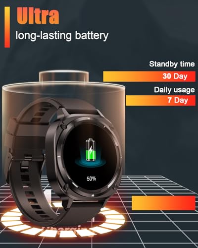 Military Smart Watches for Men(Answer/Make Calls), 1.39" HD Fitness Watch, 24/7 Heart Rate Sleep Monitor, Smart Watch for ...