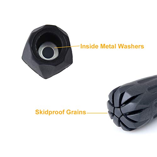 ANIUHL 8 Piece Rubber Trekking Pole Tips Hiking Walking Sticks Caps Ends Replacement Tip Protectors, Shock Absorbing and E...