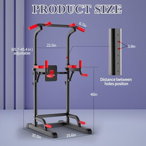 K KiNGKANG Power Tower Dip Station, Multi-Function Assistive Trainer Pull Up for Home Gym Muscle Building and Beginner Exe...