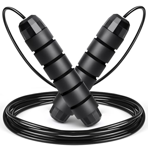 BLEUM CADE Adjustable Jump Rope, Skipping Rope with Ball Bearings, with Foam Handles for Fitness, Home Exercise & Slim Bod...